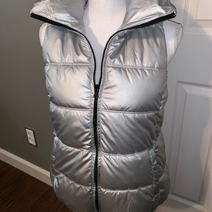 Old Navy- Silver Metallic Puffer Vest
